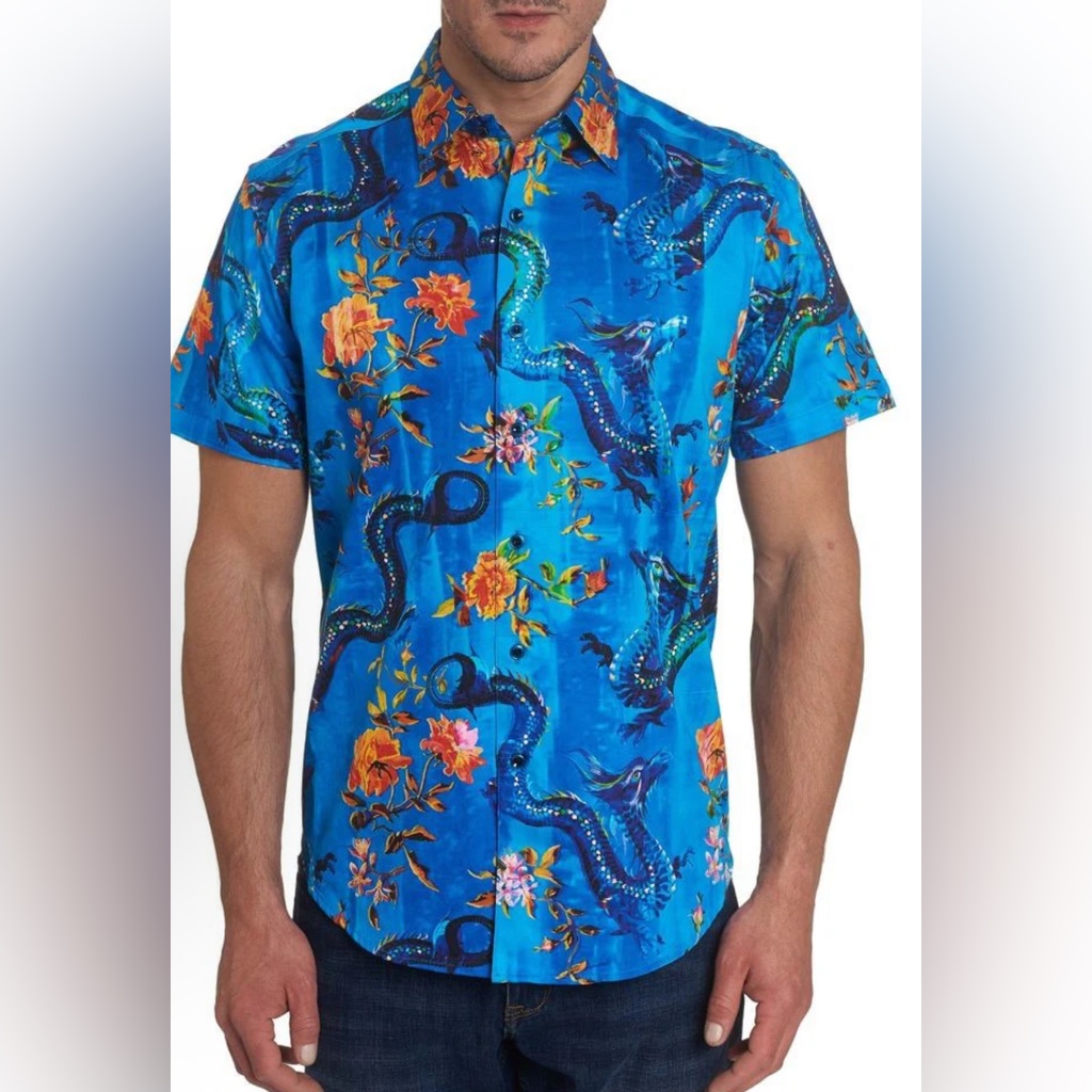 Robert Graham Sea Dragon Blue Elmore Classic Fit Size X-Large New